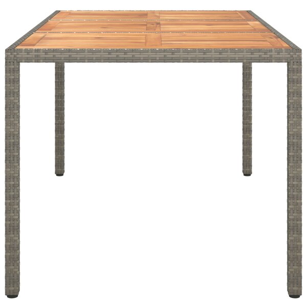 Szürke kerti étkezőasztal 150x90x75 cm Polirattan