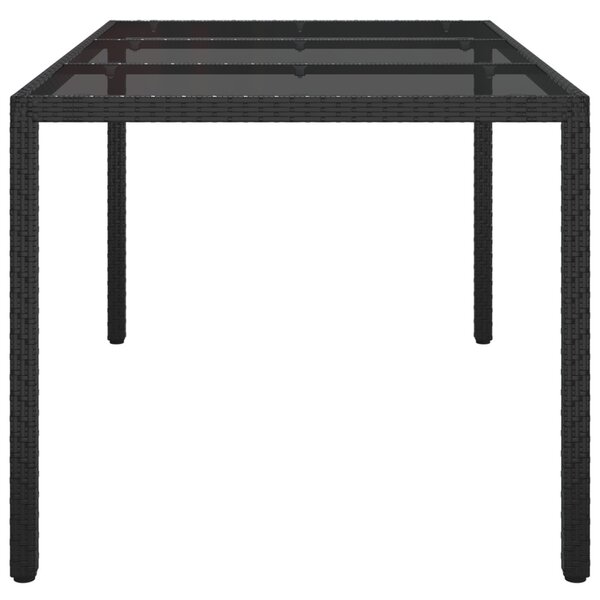 Kerti Asztal Fekete 150 x 90 x 75 cm polirattan