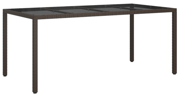 Kerti Étkezőasztal Barna 190x90x75 cm Poli Rattan