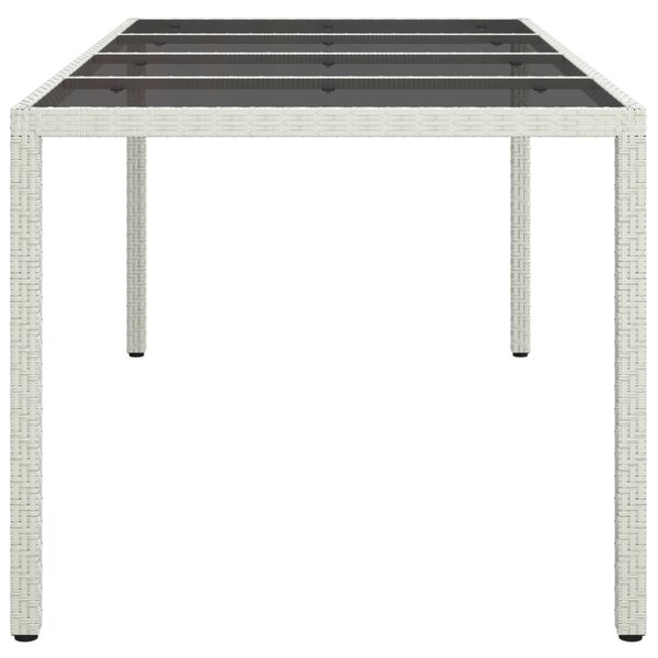 Kerti Étkezőasztal Fehér 190x90x75 cm Polirattan