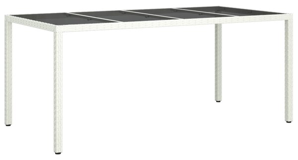 Kerti Étkezőasztal Fehér 190x90x75 cm Polirattan