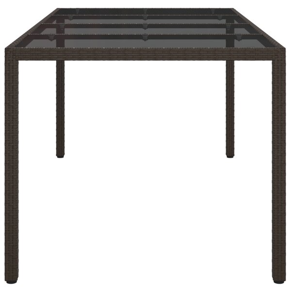 Kerti Étkezőasztal Barna 190x90x75 cm Poli Rattan