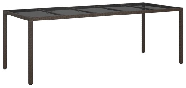 Kerti Étkezőasztal Barna 250x100x75 cm Polirattan