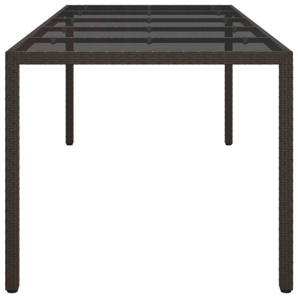 Kerti Étkezőasztal Barna 250x100x75 cm Polirattan