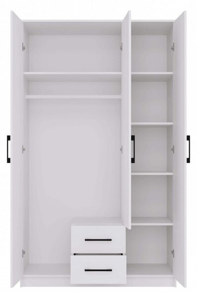 Fiókos gardrób 120 cm RAGNAR - fehér