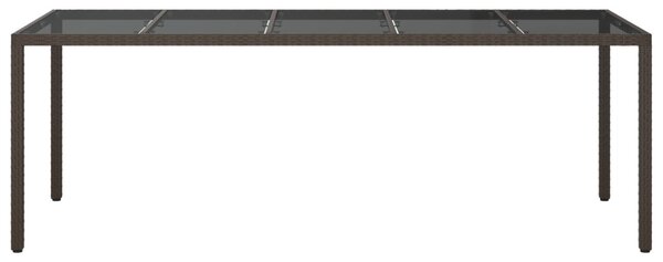 Kerti Étkezőasztal Barna 250x100x75 cm Polirattan