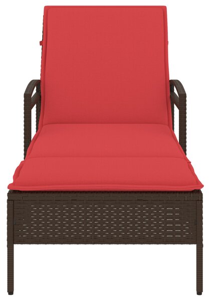| Napozó | párnával 1-személy Barna 63 x 200 x 81 cm polirattan