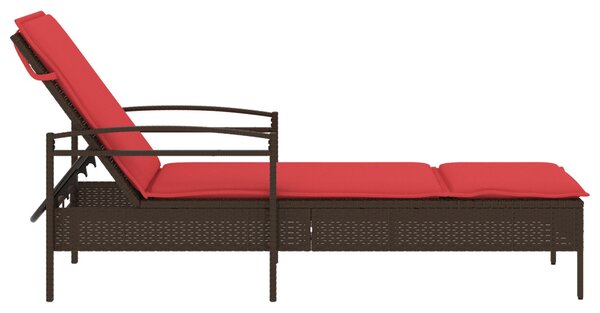| Napozó | párnával 1-személy Barna 63 x 200 x 81 cm polirattan