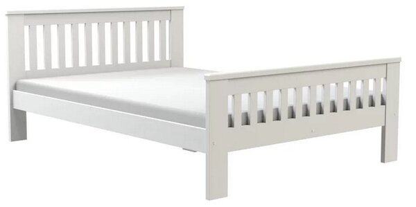 Kétszemélyes fa ágy 140x200 MEBANE - fehér fenyő