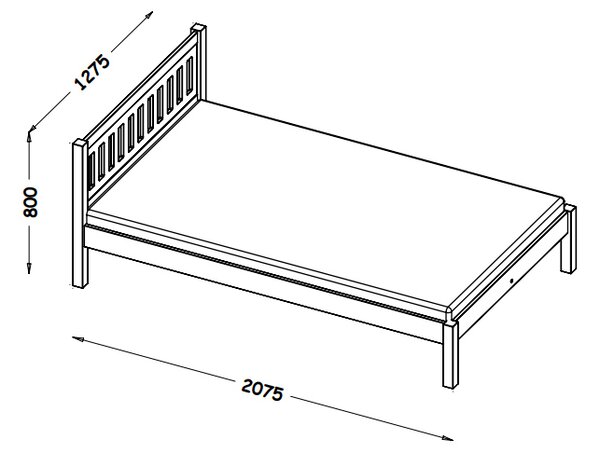 Egyszemélyes ágy 120x200 MAXTON - tölgy / fekete