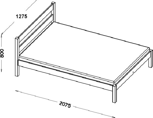 Egyszemélyes ágy 120x200 MONROA - tölgy / fekete
