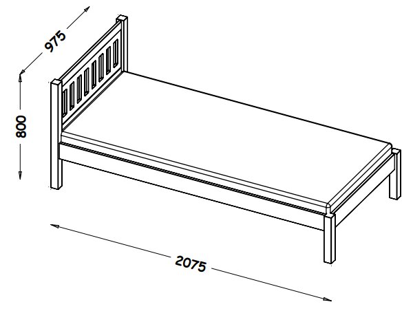 Egyszemélyes ágy 90x200 MAXTON - tölgy / fekete