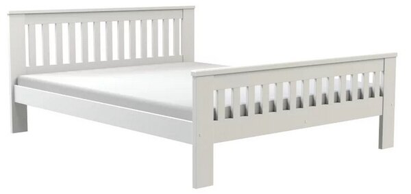 Kétszemélyes fa ágy 160x200 MEBANE - fehér fenyő