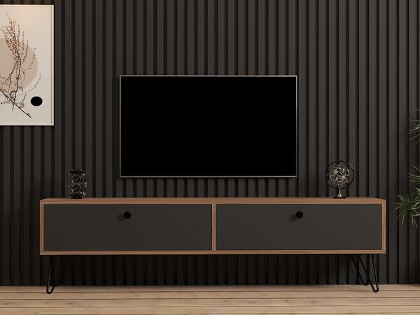 TV asztal/szekrény Nukone (atlanti fenyő + fekete)