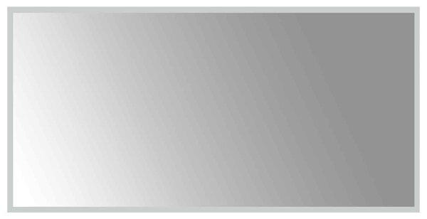 VidaXL LED Fürdőszoba Tükör tükörrel Átlátszó 100 x 50 cm edzett üveg