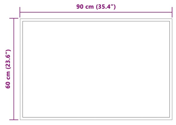 VidaXL LED Fürdőszoba Tükör tükörrel Átlátszó 90 x 60 cm edzett üveg