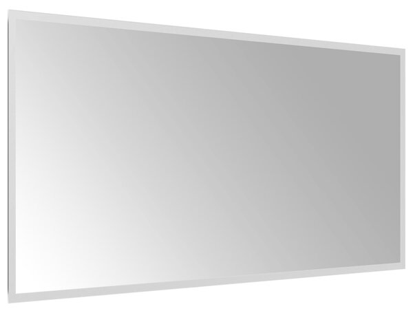VidaXL LED Fürdőszoba Tükör tükörrel Átlátszó 100 x 50 cm edzett üveg