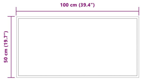 VidaXL LED Fürdőszoba Tükör tükörrel Átlátszó 100 x 50 cm edzett üveg