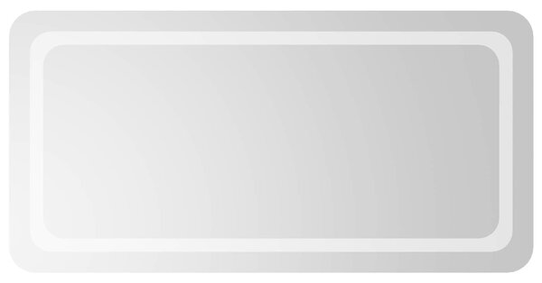 VidaXL LED Fürdőszoba Tükör tükörrel Átlátszó 100 x 50 cm edzett üveg
