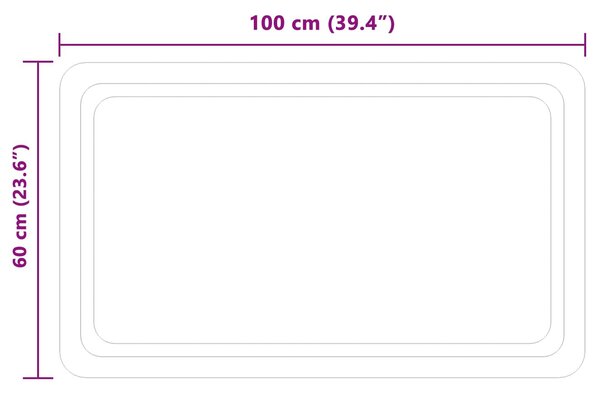 VidaXL LED Fürdőszoba Tükör tükörrel Átlátszó 100 x 60 cm edzett üveg