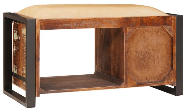 Tárolópad Többszínű 80x35x40 cm Tömör fa újrahasznosított