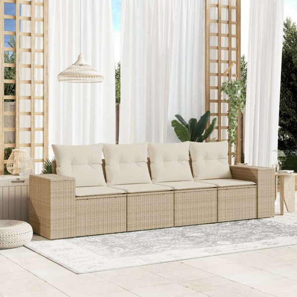 VidaXL Polyrattan Kerti Ülőgarnitúra - 4 részes - Bézs
