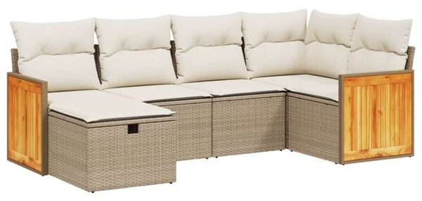 VidaXL Polyrattan Kerti Ülőgarnitúra - 6 részes - Bézs
