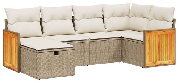 VidaXL Polyrattan Kerti Ülőgarnitúra - 6 részes - Bézs
