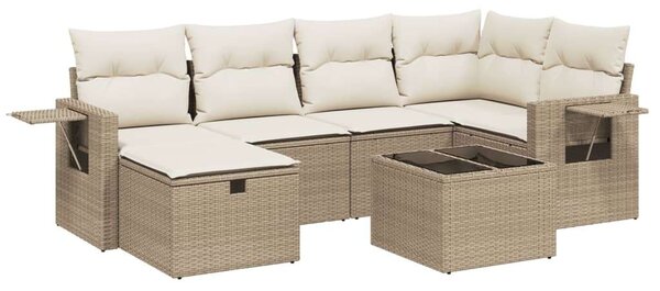VidaXL Polyrattan Kerti Ülőgarnitúra - 7 részes - Bézs