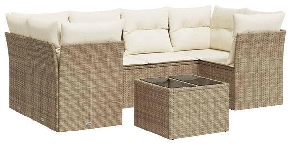 VidaXL Polyrattan Kerti Ülőgarnitúra - 7 részes - Bézs