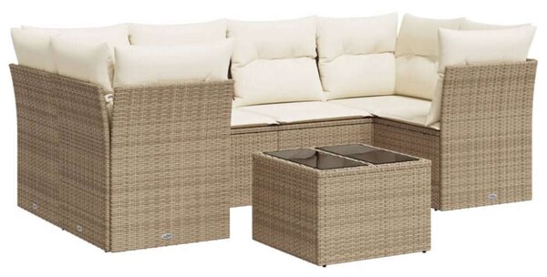 VidaXL Polyrattan Kerti Ülőgarnitúra - 7 részes - Bézs