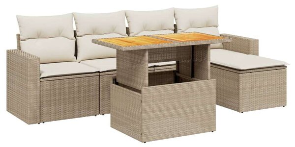 VidaXL Polyrattan Kerti Ülőgarnitúra - 6 részes - Bézs