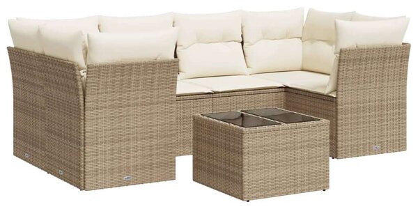 VidaXL Polyrattan Kerti Ülőgarnitúra - 7 részes - Bézs