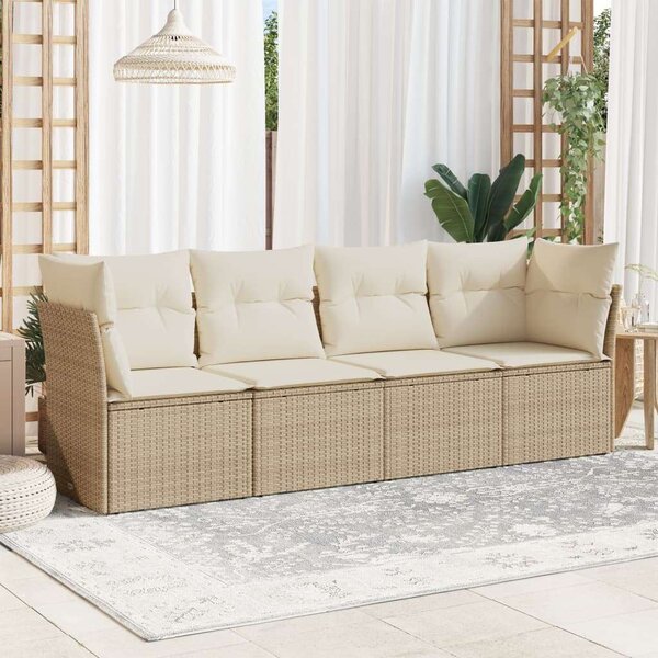 VidaXL Polyrattan Kerti Ülőgarnitúra - 4 részes - Bézs