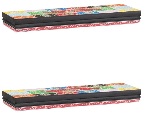 Falipolc 2 db 60x20x6 cm Masszív Mangófából