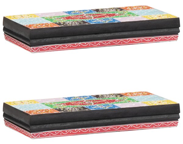 Fali Polcok 2 db 40x20x6 cm Tömbfa Mangó