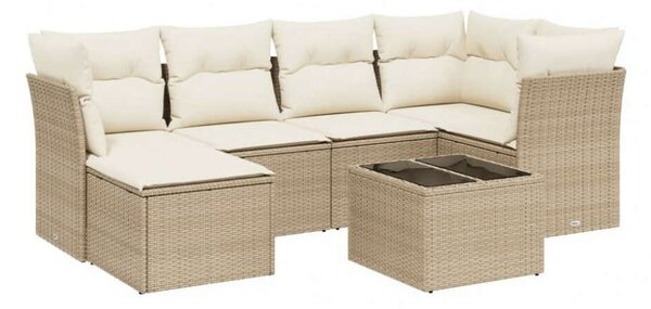 VidaXL Polyrattan Kerti Ülőgarnitúra - 7 részes - Bézs