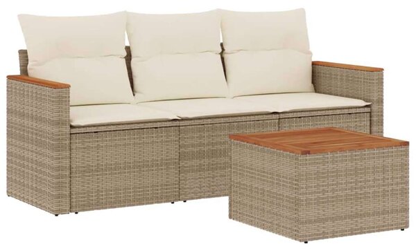 VidaXL Polyrattan Kerti Ülőgarnitúra - 4 részes, Bézs