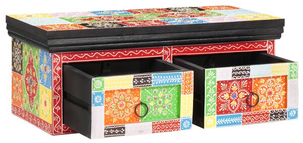 Fali TV szekrény 60x30x24 cm Szilárd Fa Durva Mangó