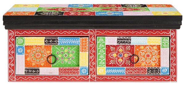 Fali TV szekrény 60x30x24 cm Szilárd Fa Durva Mangó