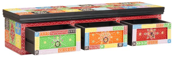 Fali TV szekrény 100x30x24 cm Szilárd Fa Durva Mangó