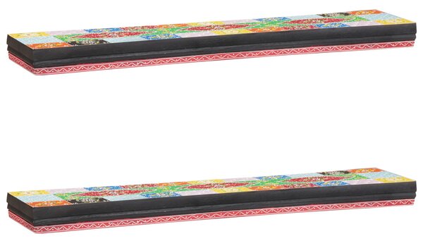 Fali polcok 2 db 100x20x6 cm tömör mangófából