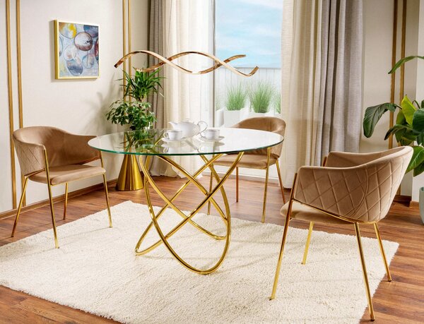 ORLAN design üvegasztal - arany