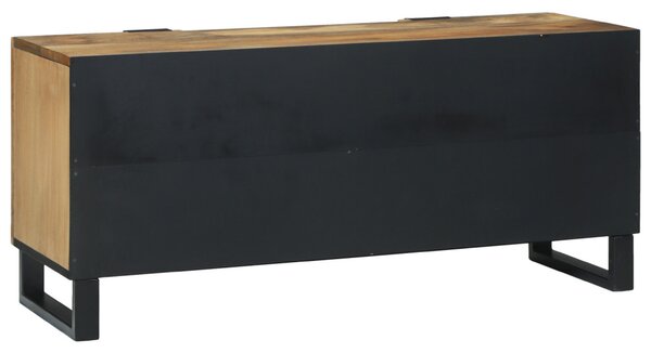 TV szekrény, 105x33.5x46 cm, natúr tömör mangófából és mérnöki fából