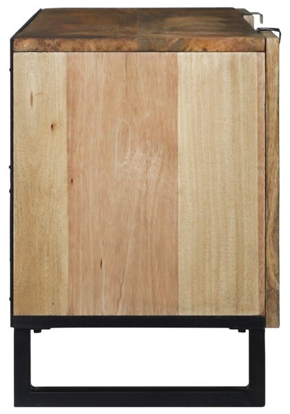 TV szekrény, 105x33.5x46 cm, natúr tömör mangófából és mérnöki fából