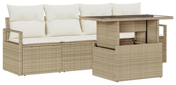 Kerti Kanapé Szett 5 pcs bézs és krémszínű 100 x 55 x 73 cm