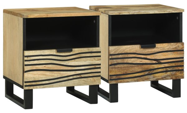 Éjjeliszekrény 2 pcs Természetes 40 x 33 x 46 cm Szerelt Fa