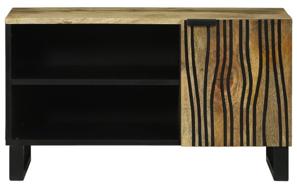 TV Szekrény - 80x31.5x46 cm Tömör Mangó és Mérnöki Fa