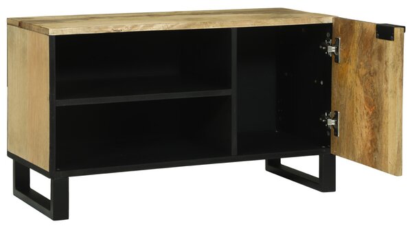 TV Szekrény - 80x31.5x46 cm Tömör Mangó és Mérnöki Fa