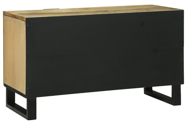 TV Szekrény - 80x31.5x46 cm Tömör Mangó és Mérnöki Fa